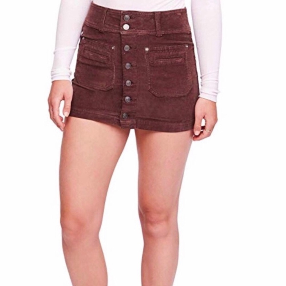 Brand New Corduroy Free People Mini Skirt